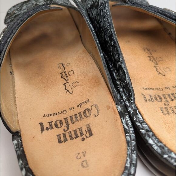 Finn Comfort Sansibar Black & White Floral Sandals Womens 42 EU Wide 10.5/11 US - Picture 7 of 7